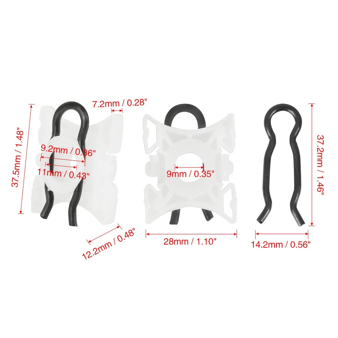 Sliding Window Regulator Pivot Clips 11mm Replacement Set for BMW E32 (1989–1994)
