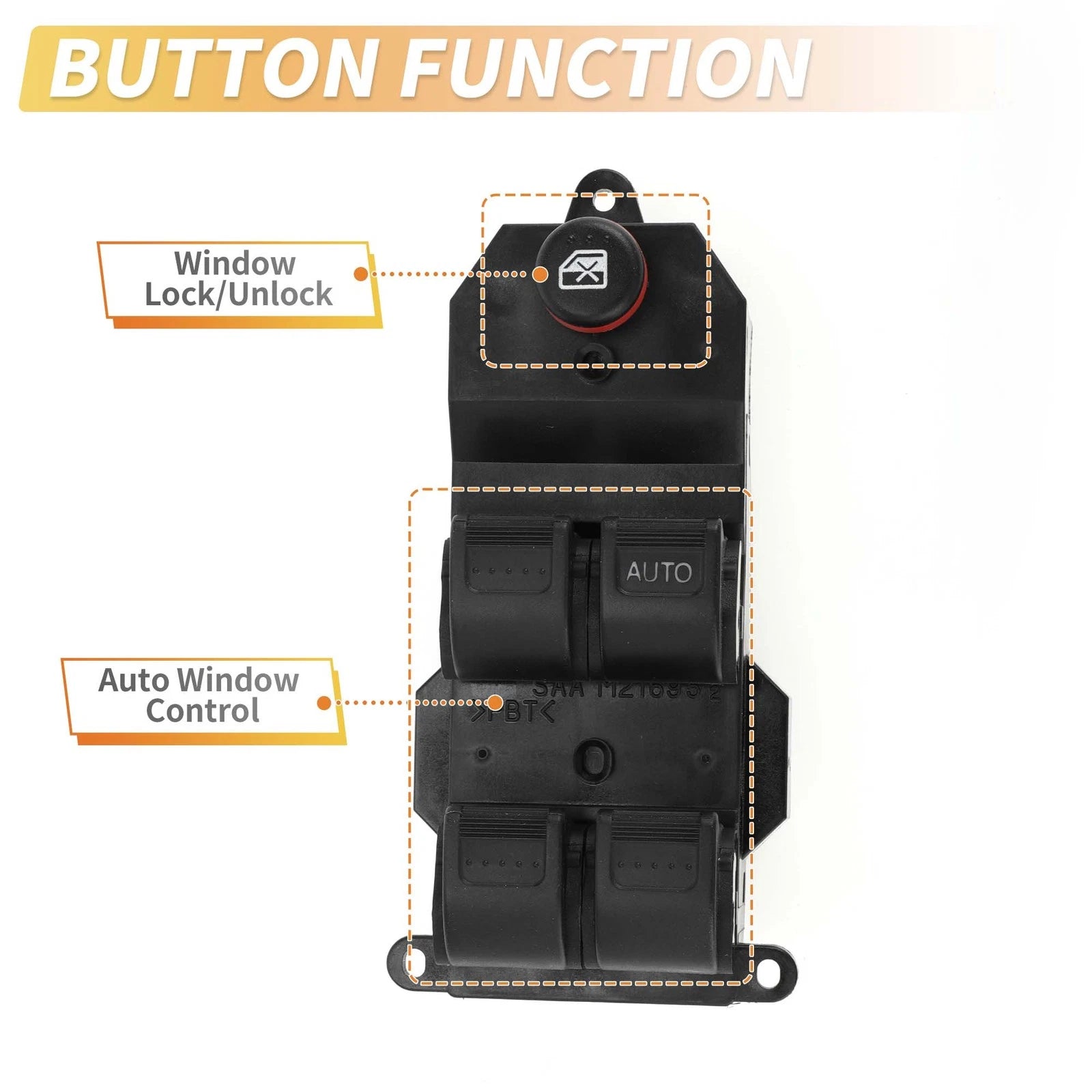 Front Right Driver Side Power Window Switch for Honda Jazz GD1 GD3 (2002–2008)