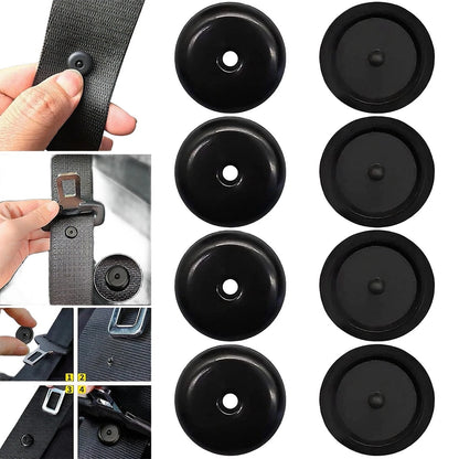 Set of 4 Seat Belt Button Buckle Stops for Universal Fit (2010–2023)