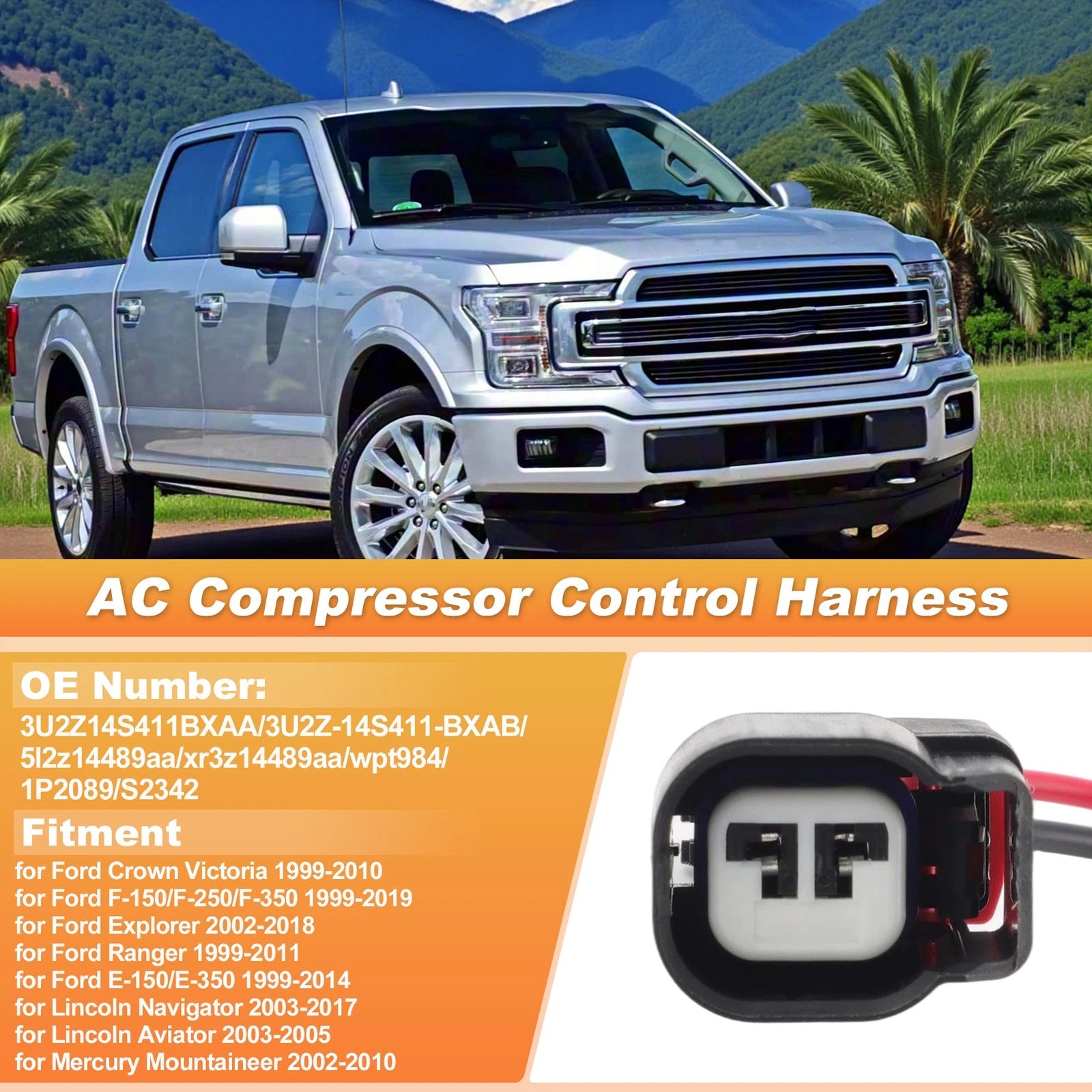 A/C Compressor Control Valve Plug for Ford Crown Victoria (1999–2010)