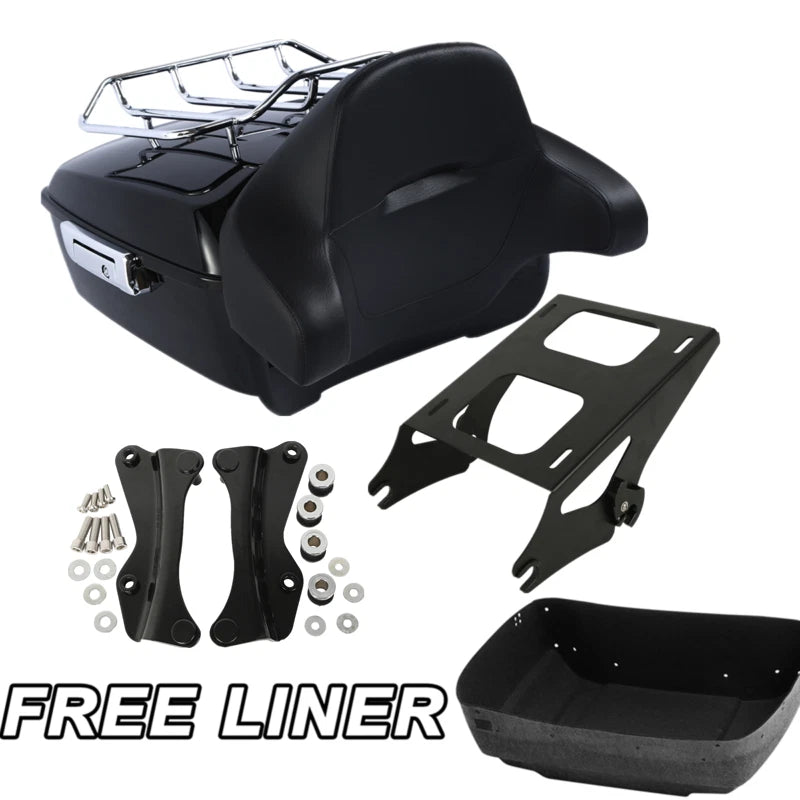 Trunk Backrest Pad Mount Rack for Harley Touring Street Glide (2014–Present)
