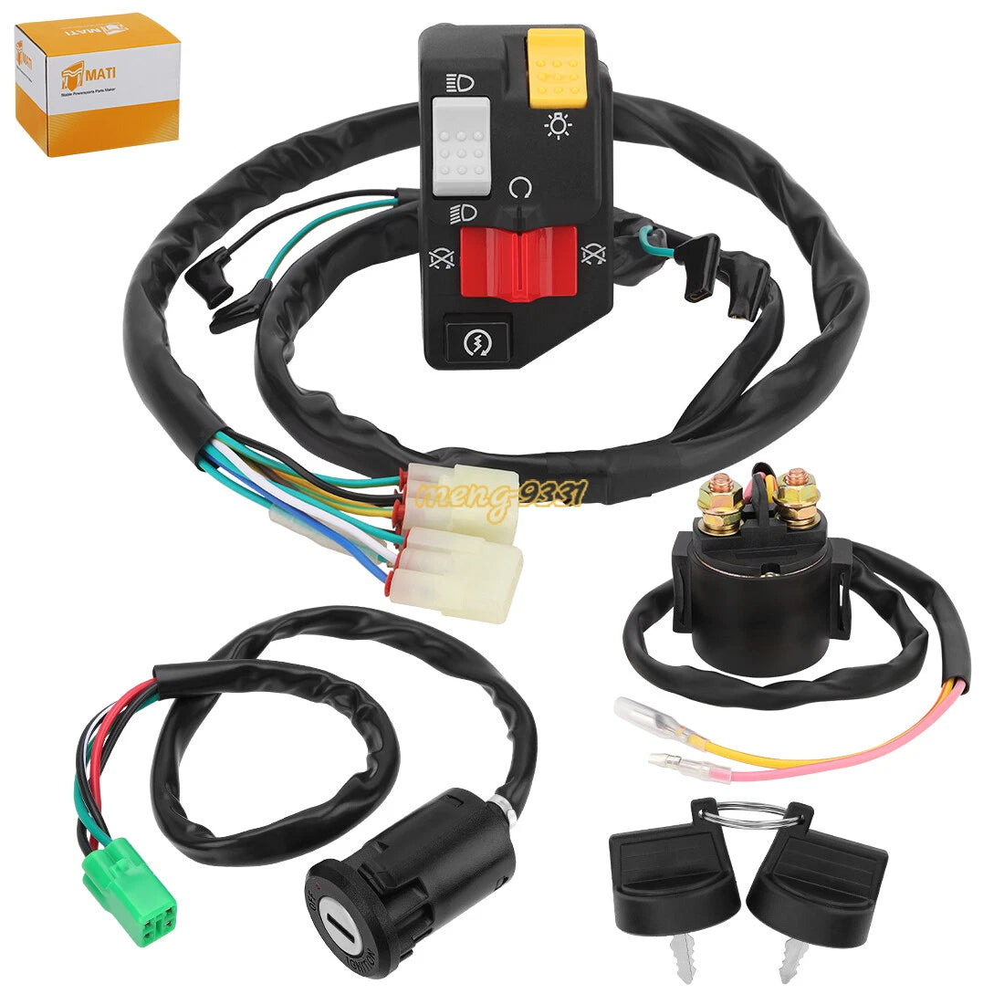 Handlebar Key Switch Starter Relay Kit for Honda Sportrax 400 (2000–2006)