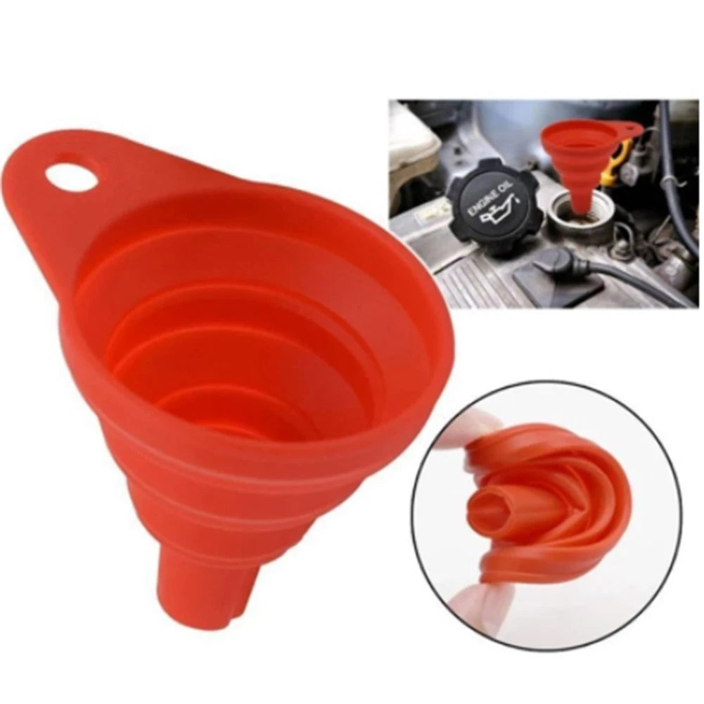 Collapsible Silicone Car Funnel for Oil - Space Saving Design