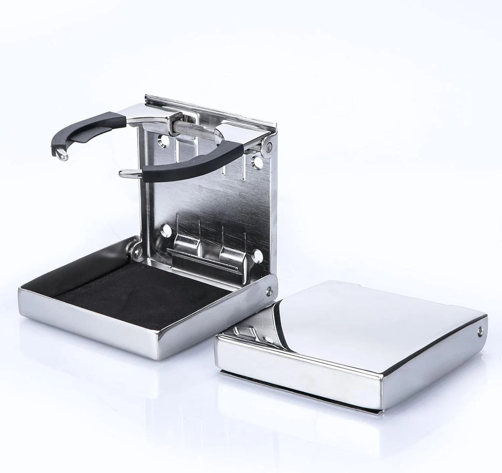 2Pcs Stainless Steel Adjustable Folding Cup Holders for Marine/Boat/RV
