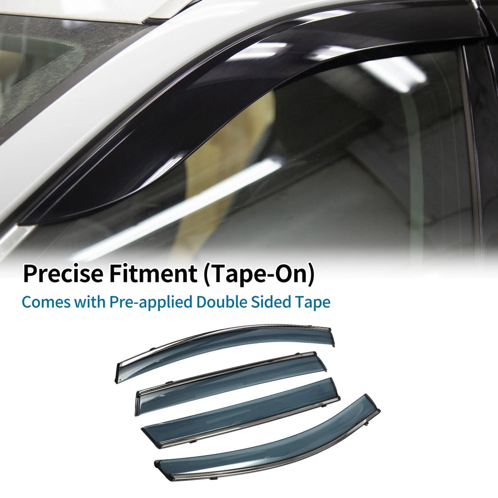 Window Deflectors Side Vent Visors Black 1 Set for Ford Edge (2015–2024)