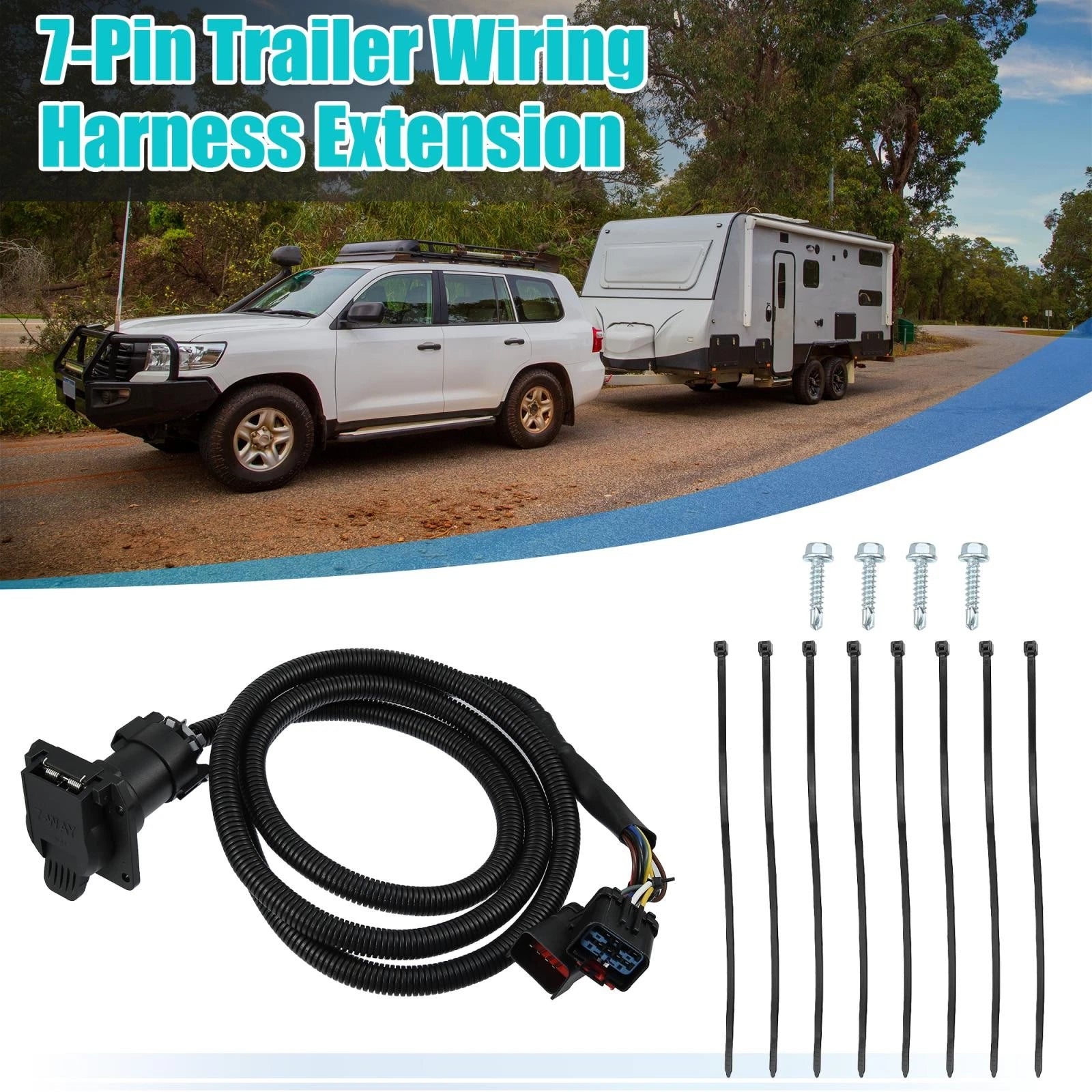 7 Pin Trailer Wiring Harness Extension Vehicle Side for Ram 1500 2500 (2013–2025)