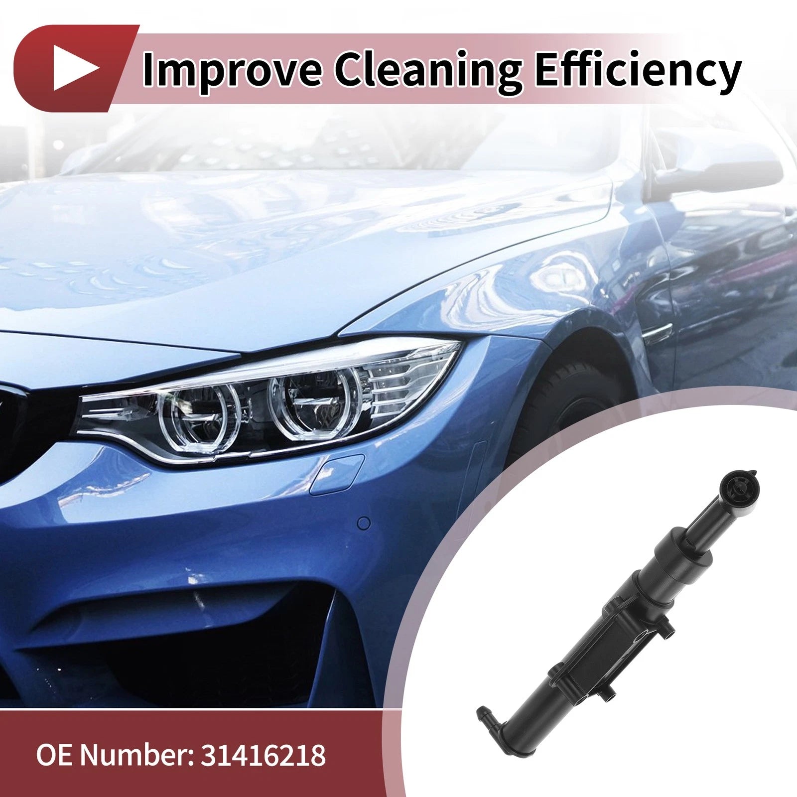 Front Driver Side Headlight Washer Nozzle for Volvo XC60 (2014–2018) No. 31416218