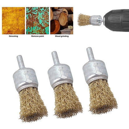 3X 25mm Brass Wire Brush End Wire Brushes for Automotive Cleaning Tools