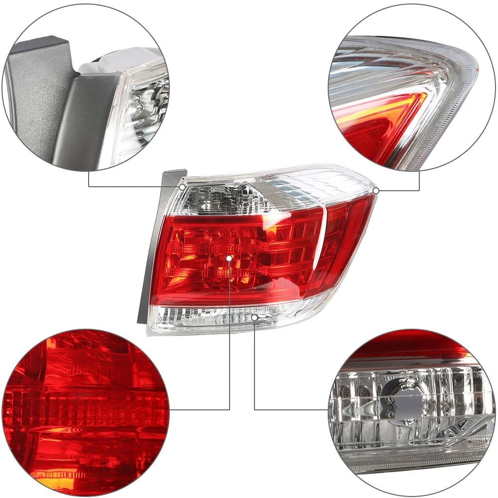 Right Side Tail Light Assembly for Toyota Highlander (2011–2013) Chrome