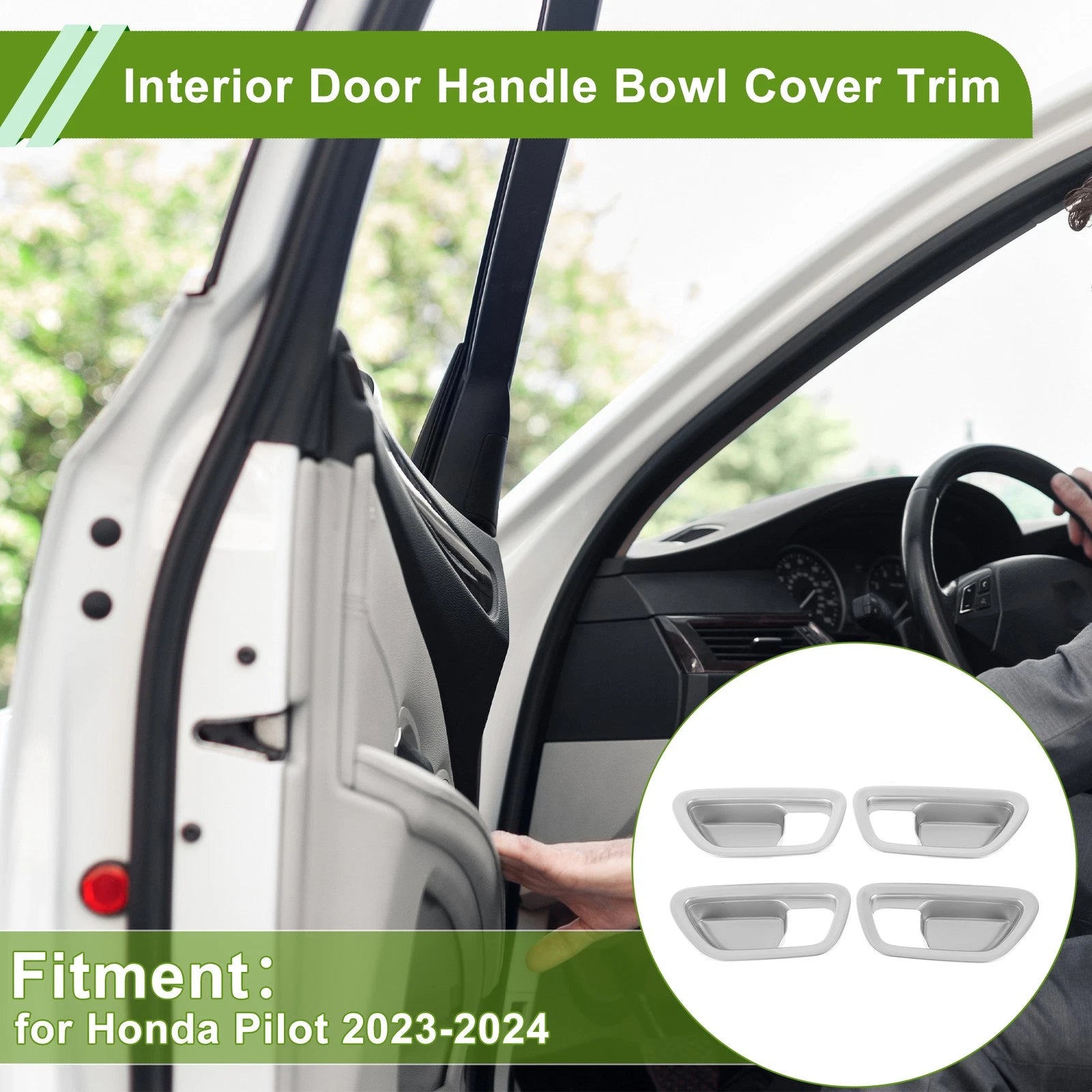 Interior Door Handle Bowl Cover Trim Replacement for Honda Pilot 2023–2024