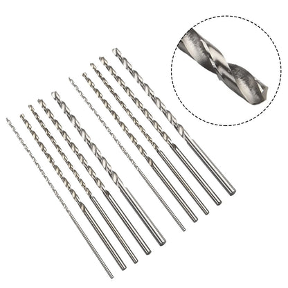 10-Piece Extra Long Drill Bit Set for Various Materials