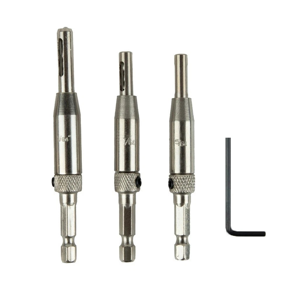 Holes Hinge Drill Bit Set (5/64", 7/64", 9/64") - High-speed Steel