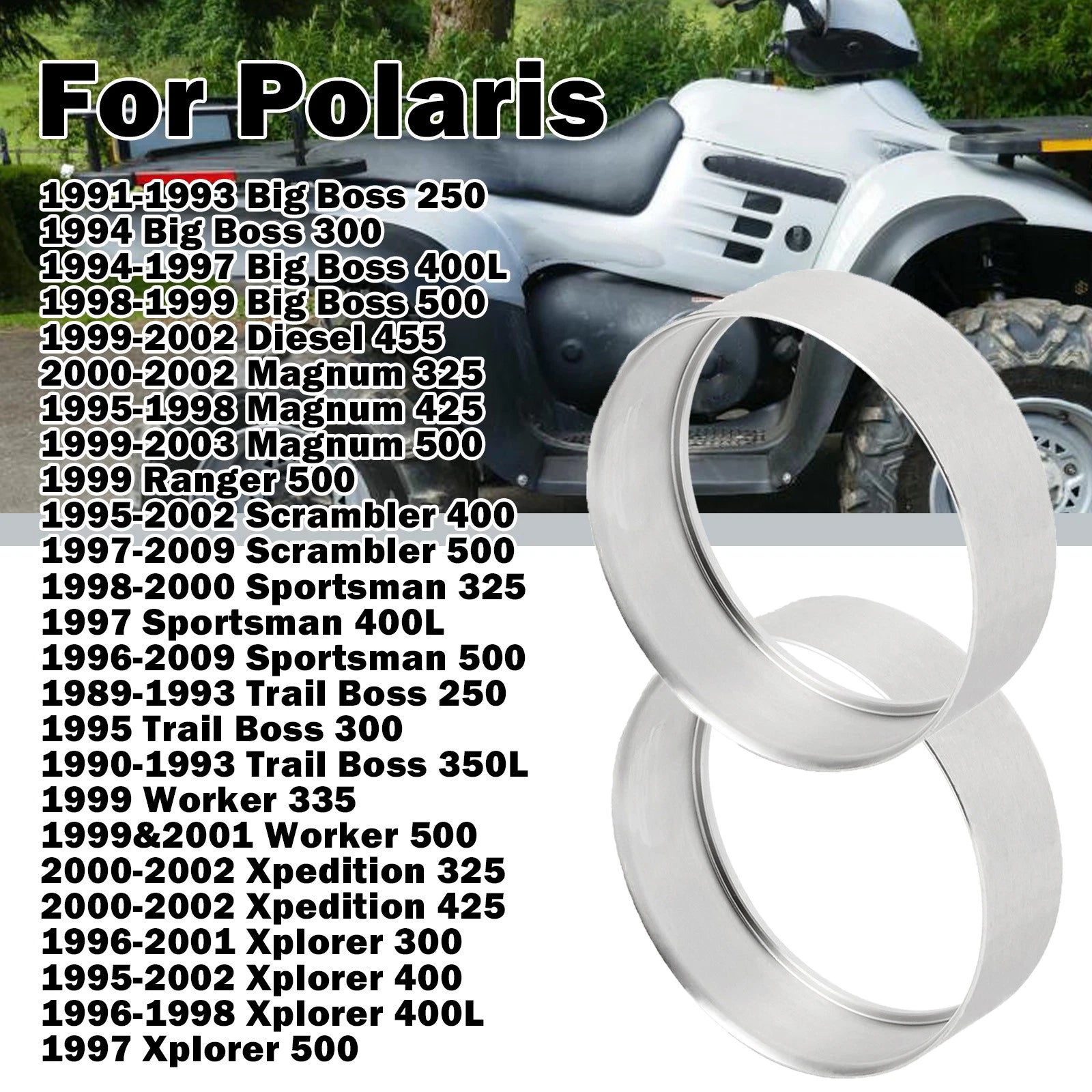 2X Front Strut Hub Seal Sleeve for Polaris Xplorer 300 400 400L 500 (1996–2002)