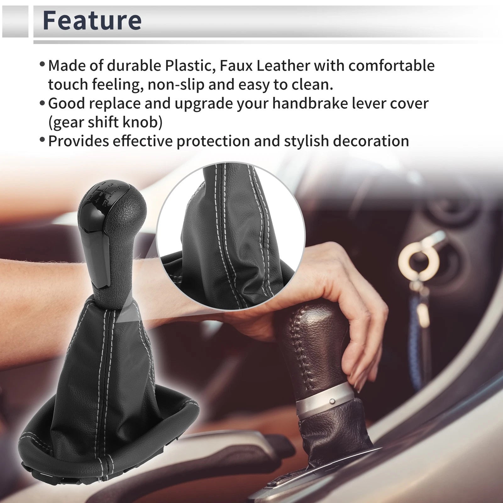 Shift Knob with Boot Cover Replacement for Chevrolet Spark (2011–2015)