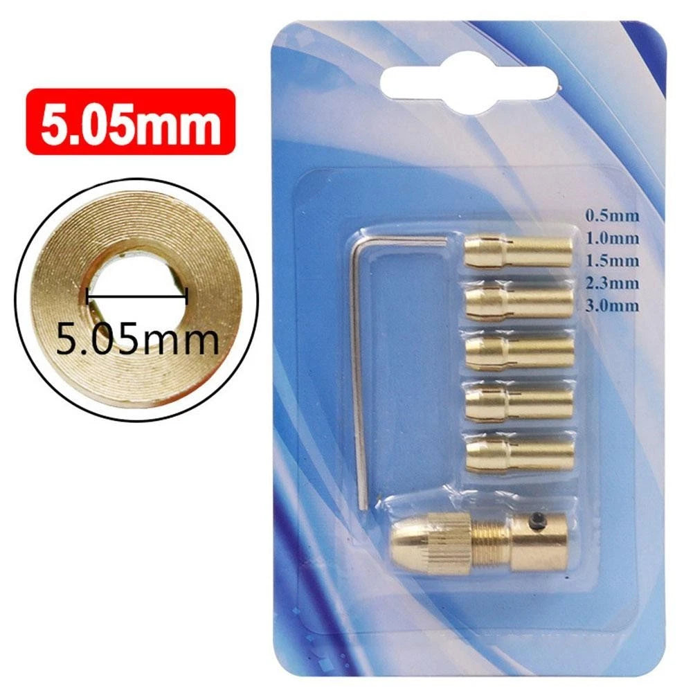 Mini Drill Chucks Adapter Set of 4 (2.35/3.17/4.05/5.05mm) Gold Color