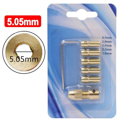 Mini Drill Chucks Adapter Set of 4 (2.35/3.17/4.05/5.05mm) Gold Color