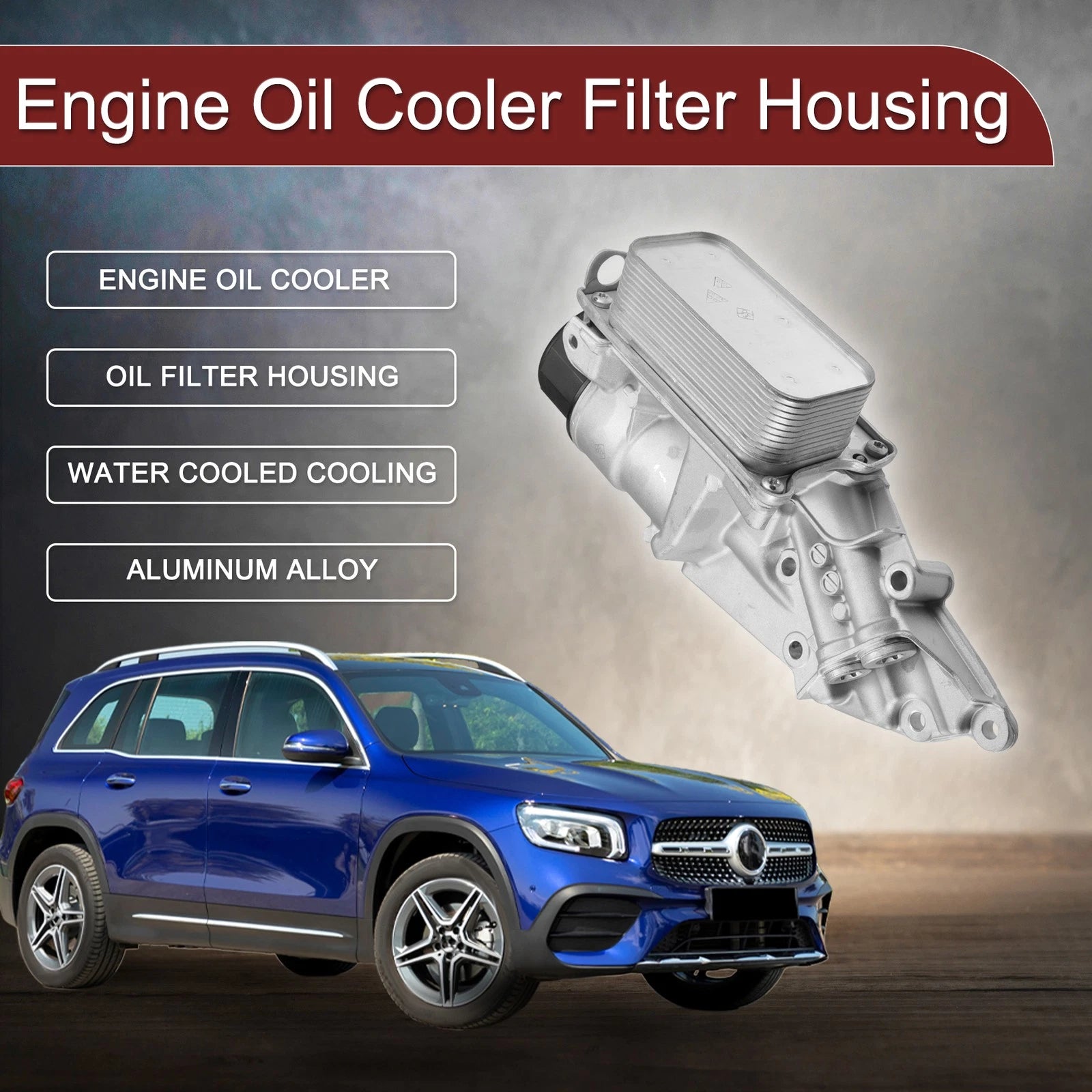 Engine Oil Cooler Filter Housing Assembly with Seals for Mercedes G550 (2013–2018)