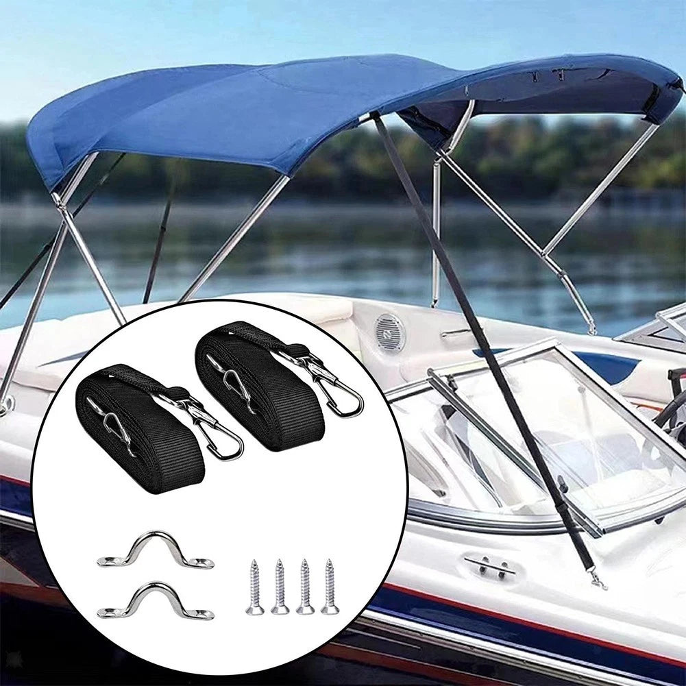 2X Adjustable Bimini Top Straps with Stainless Steel Hooks for Boats