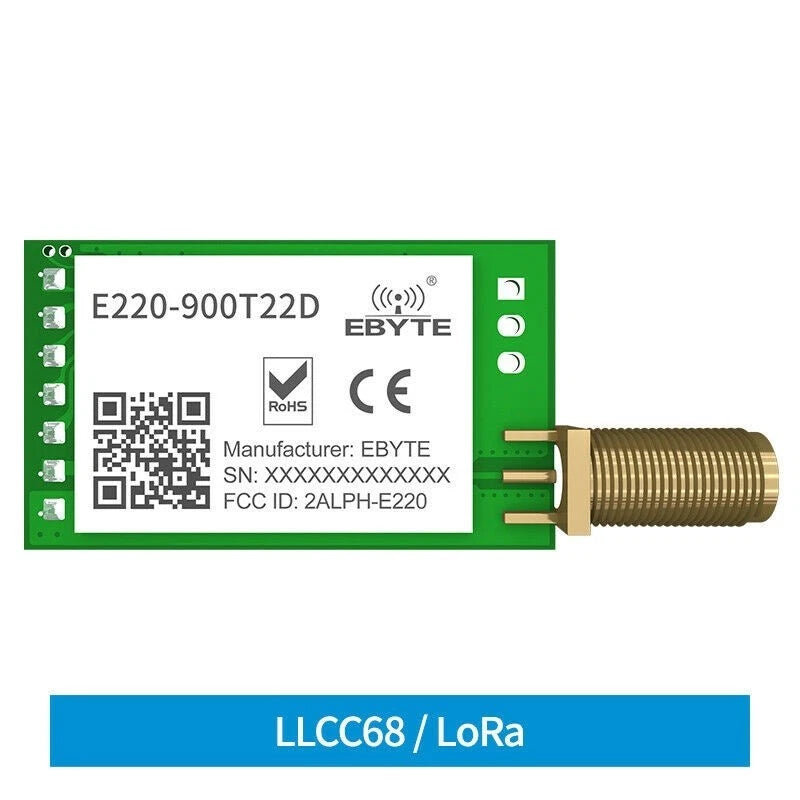 LoRa Wireless Serial Port Module LLCC68 868-915MHz for Smart Sensor