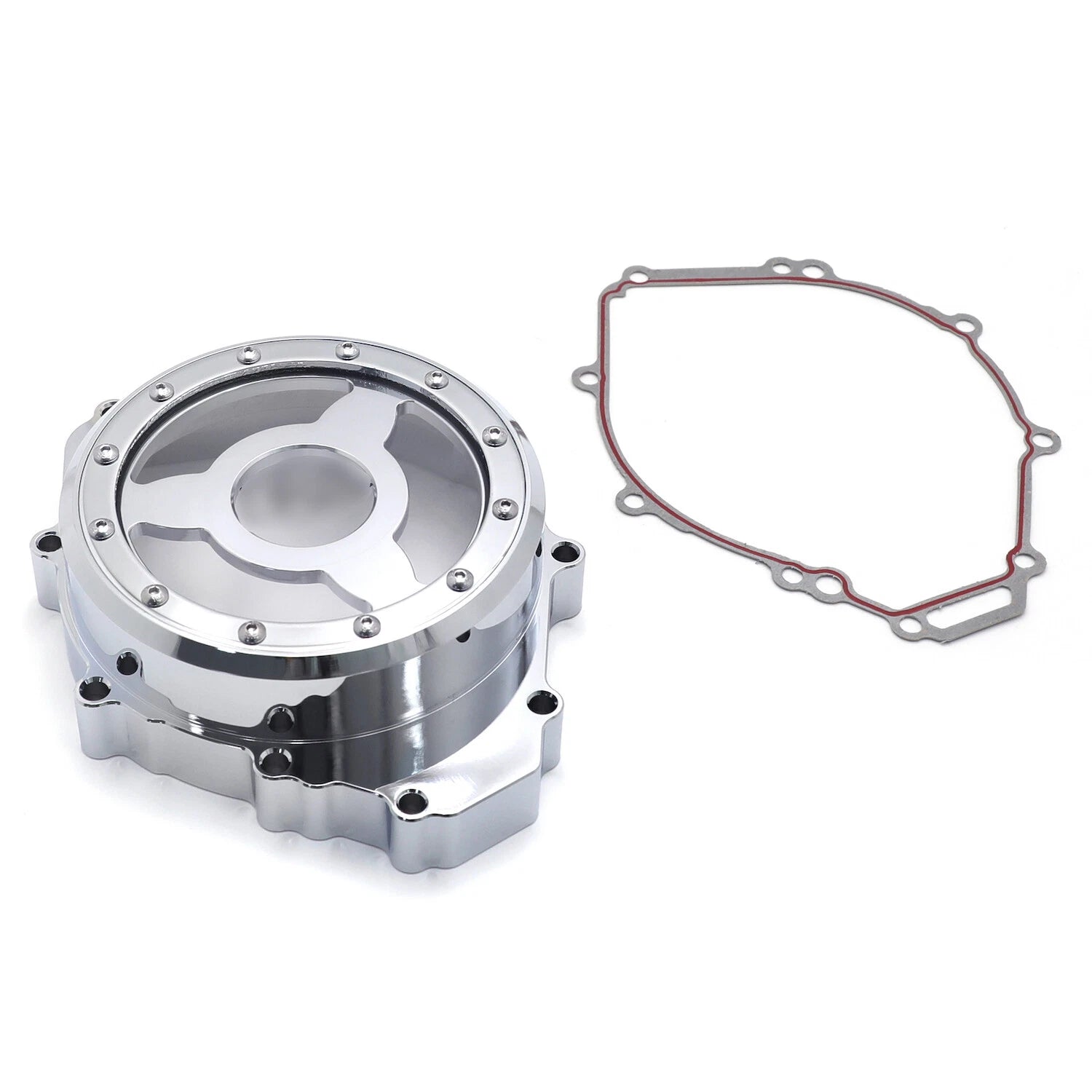 Chrome CNC Left Engine Stator Cover for Yamaha YZF R1 (1998–2003)