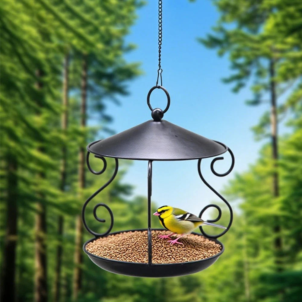 Hummingbird Feeder with Small Bird Slot - Iron Material
