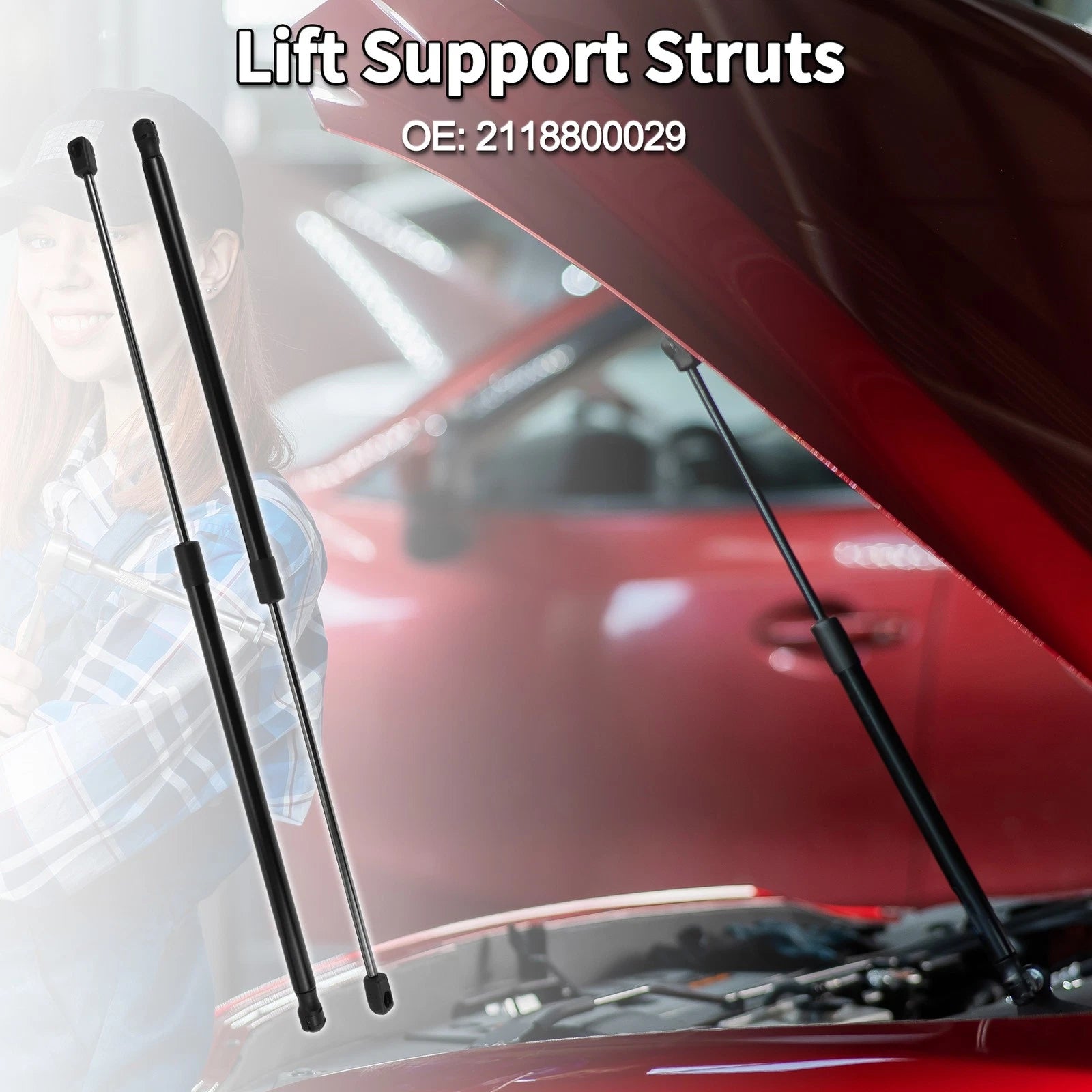 Front Hood Lift Supports Struts Replacement for Mercedes-Benz CLS350 (2007–2013)