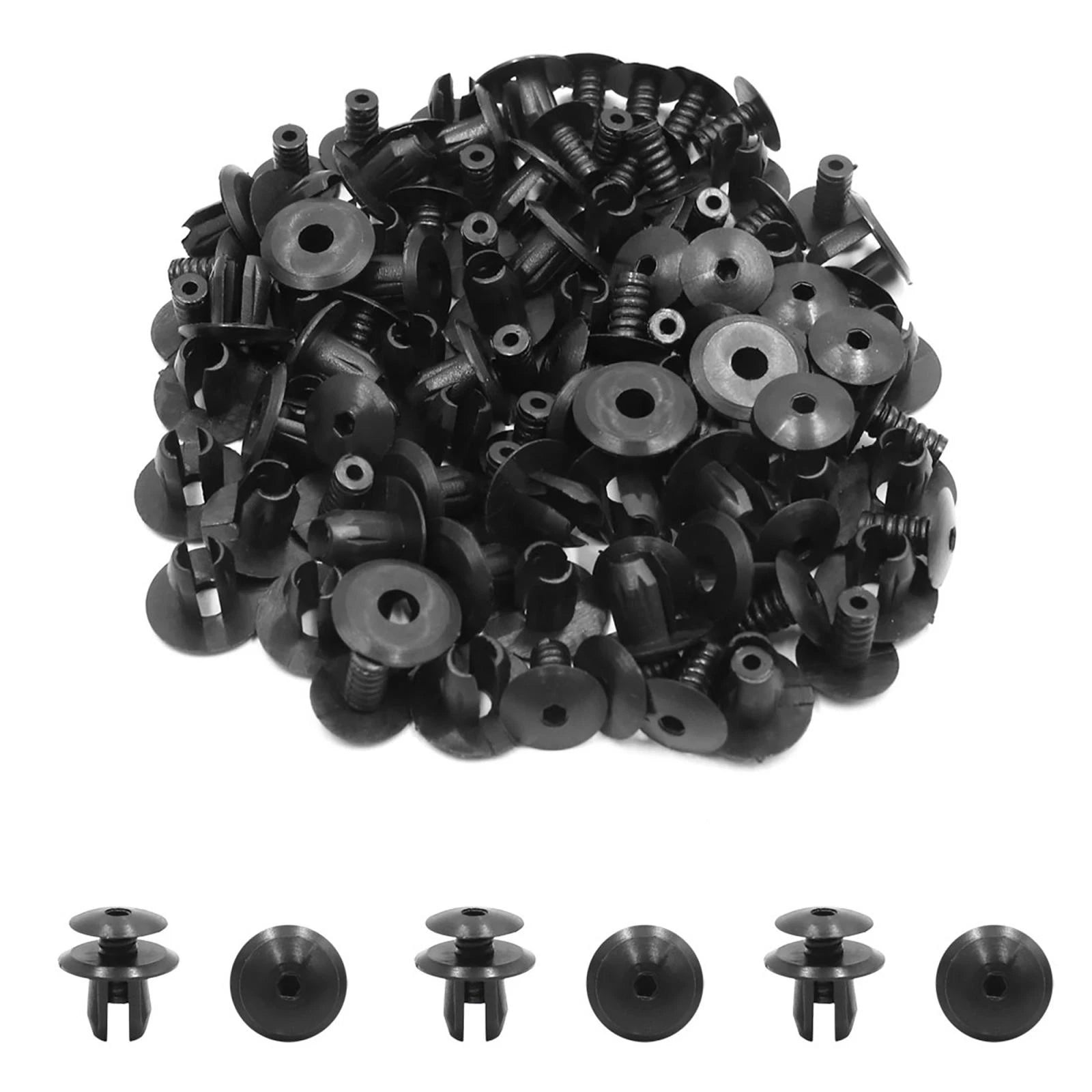 10mm Black Plastic Rivet Clips 50 Pack Bumper Fastener for Volkswagen (—)