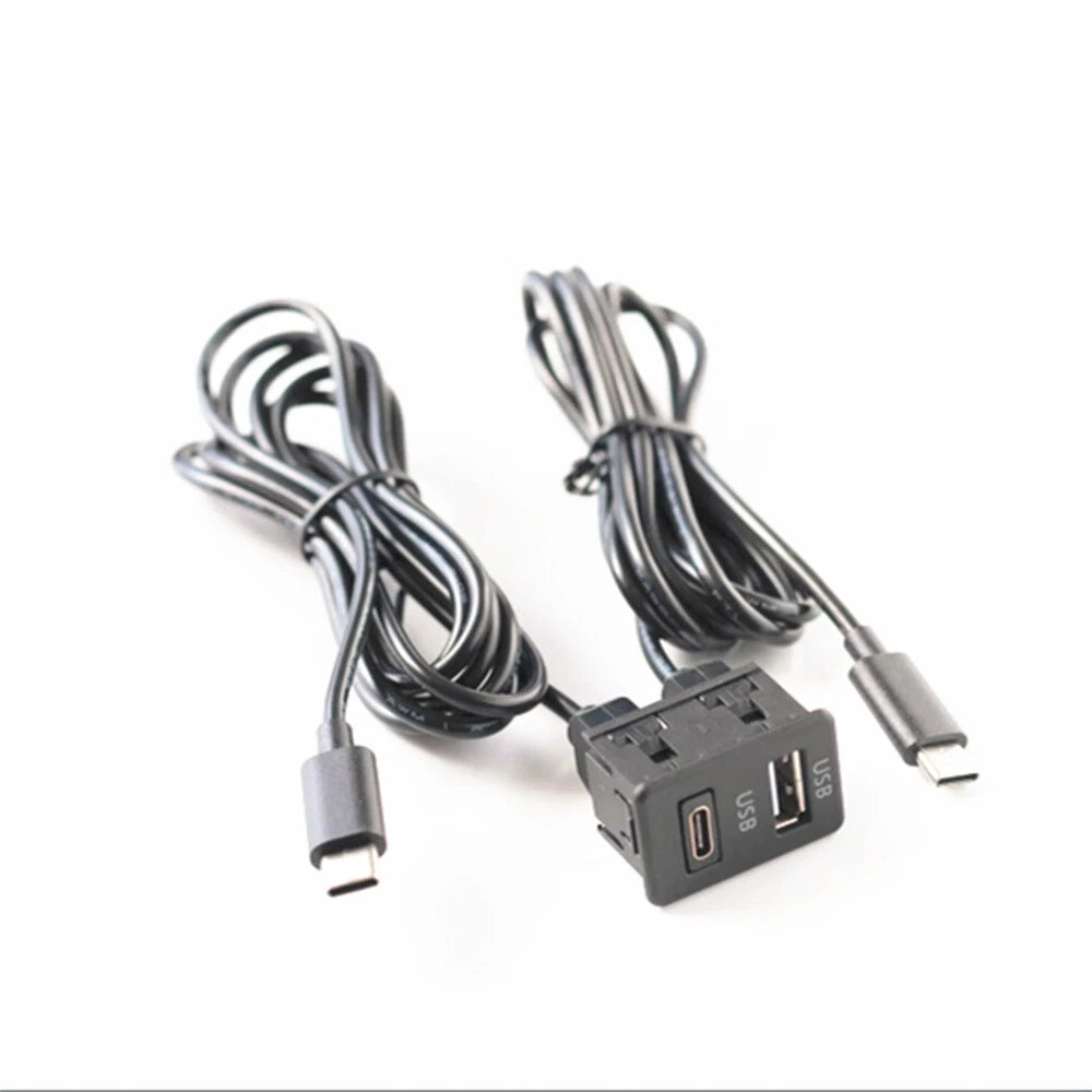 Dual Type-C to USB + Type-C Port Panel Adapter for Universal Use