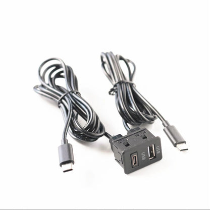 Dual Type-C to USB + Type-C Port Panel Adapter for Universal Use