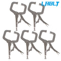 5 Pack Locking C-Clamp Pliers for Adjustable Swivel Pad Vise-Grip
