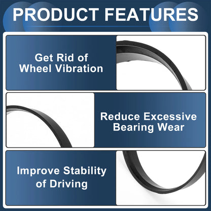 Set of 4 Wheel Hub Centric Rings 72.1mm to 70.1mm Black Polycarbonate