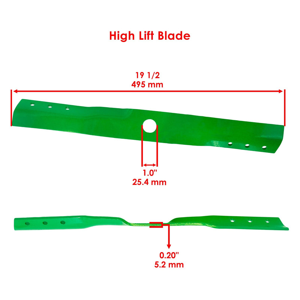 High Lift Blade 38 in Deck Replacement for Snapper 19 1/2 in Hole (2005–2015)