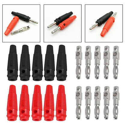 10pcs 4mm Red Black Banana Connector Adapter High Current Screw Type