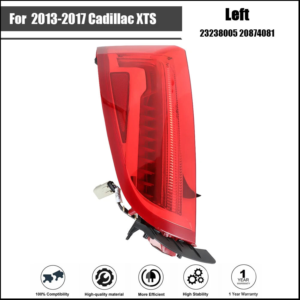 Rear Tail Light for Cadillac XTS (2013–2017) Driver Left Side LED Red Lens