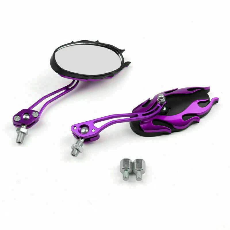 Universal Motorcycle Rearview Mirrors 8mm 10mm Purple T9