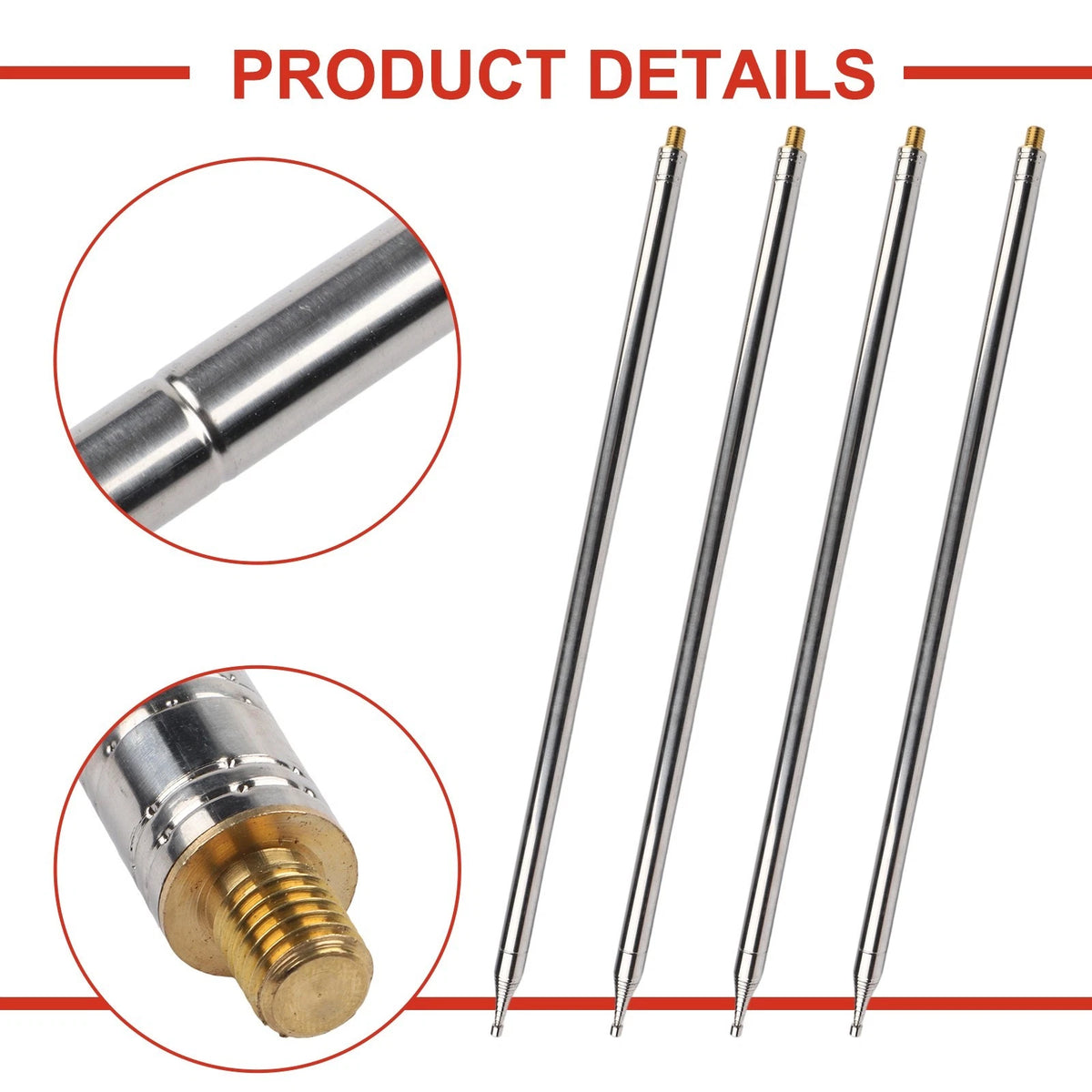 4pcs Telescopic Antenna for Shortwave Radio and Ham Radio Use