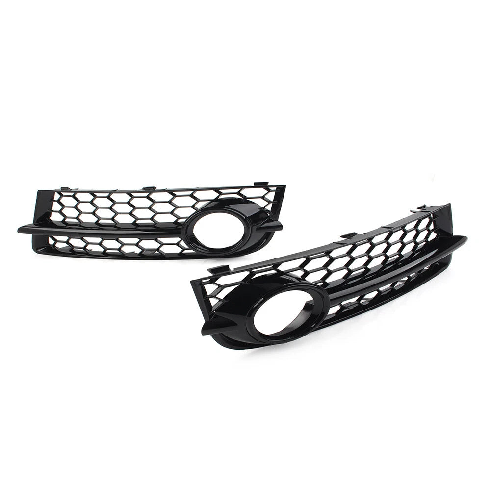 Glossy Black Honeycomb Front Bumper Fog Light Grille Cover for Audi TT 8J (2006–2014)