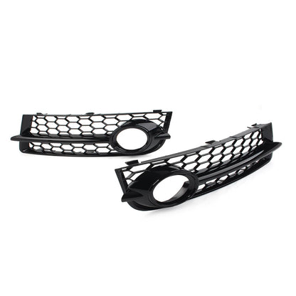 Glossy Black Honeycomb Front Bumper Fog Light Grille Cover for Audi TT 8J (2006–2014)