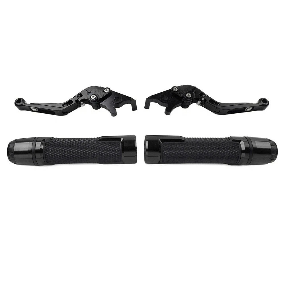 Black Extendable Brake Clutch Lever Handlebar Grip Set For Yamaha XMAX125/250