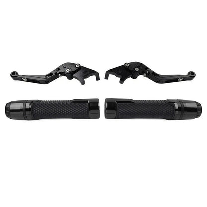 Black Extendable Brake Clutch Lever Handlebar Grip Set For Yamaha XMAX125/250