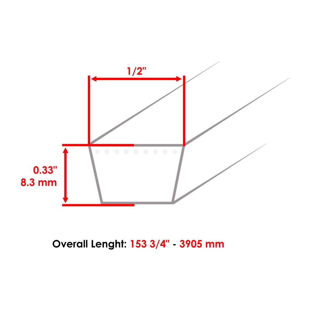Deck Belt 52 Inch Replacement for Exmark Quest QST23KC522 QST24BE522 (2006–2024)