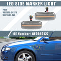2PCS Clear Lens LED Side Marker Lights Amber Front for Audi A4 (2002–2009)