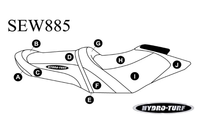 Hydro-Turf Seat Cover for Sea-Doo GTR 215/GTI SE 130 155/GTI LTD (PICK COLORS)