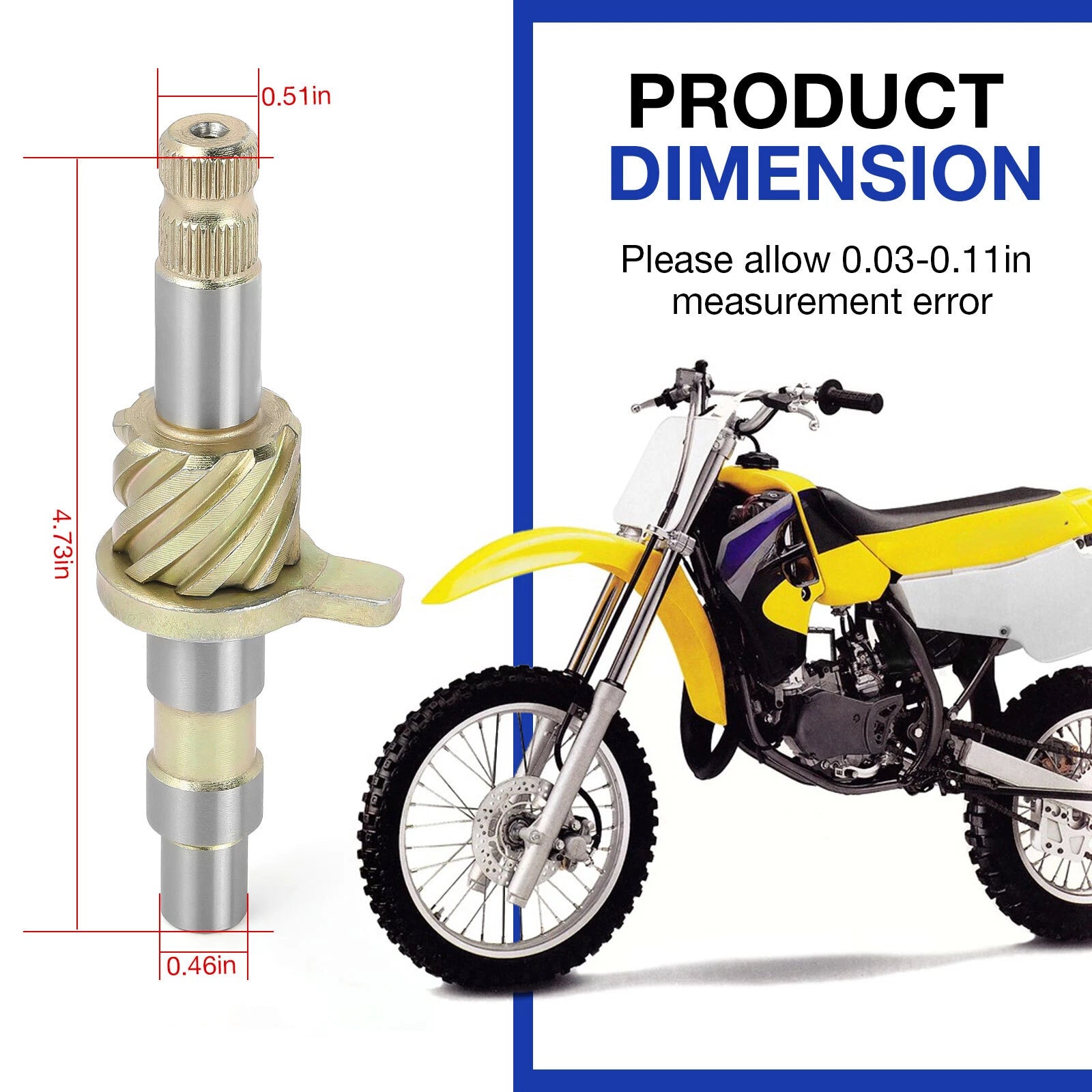 Kick Start Shaft for Suzuki DS80 (1978–2000), JR80 (2001–2004) 26210-46001