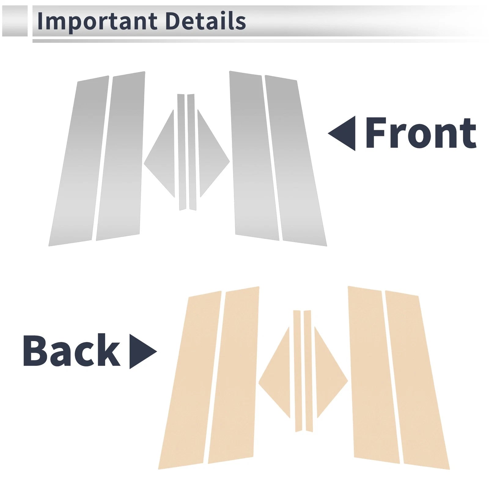 8 Pcs Door Pillar Window Trim Replacement for Mazda 3 Axela (2020–2024) Silver