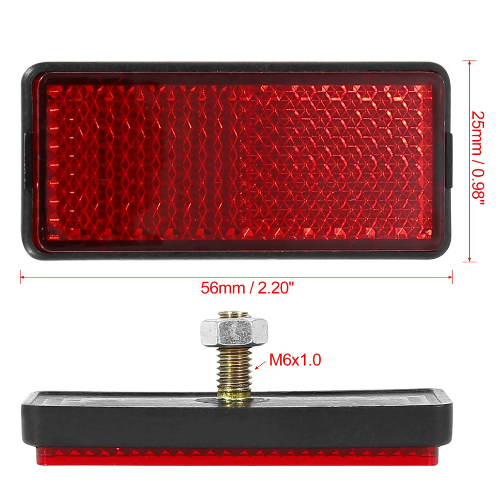 License Plate Reflector Universal Replacement for Motorcycles ATV (2 Pack) (—)
