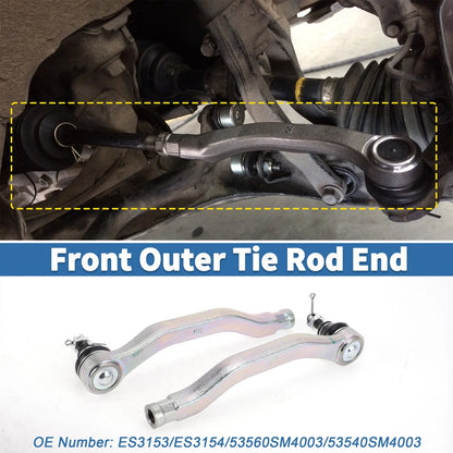 2X Front Outer Tie Rod Ends for Honda Accord (1990–1993) No. ES3153/ES3154