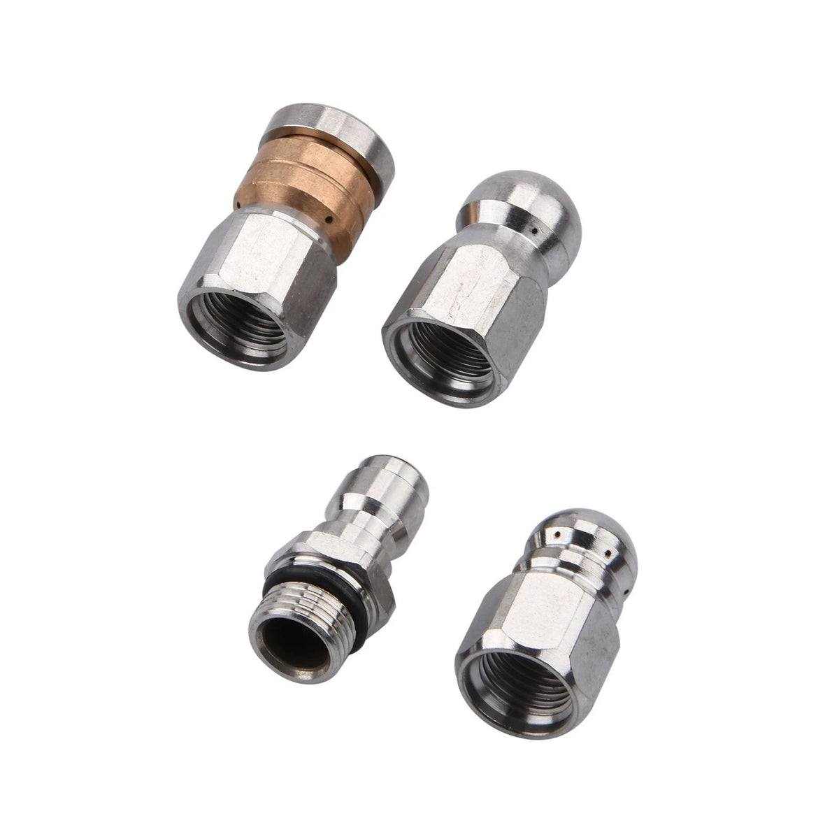 Sewer Jetter Nozzle with 1/4 Inch Connector for Universal Use