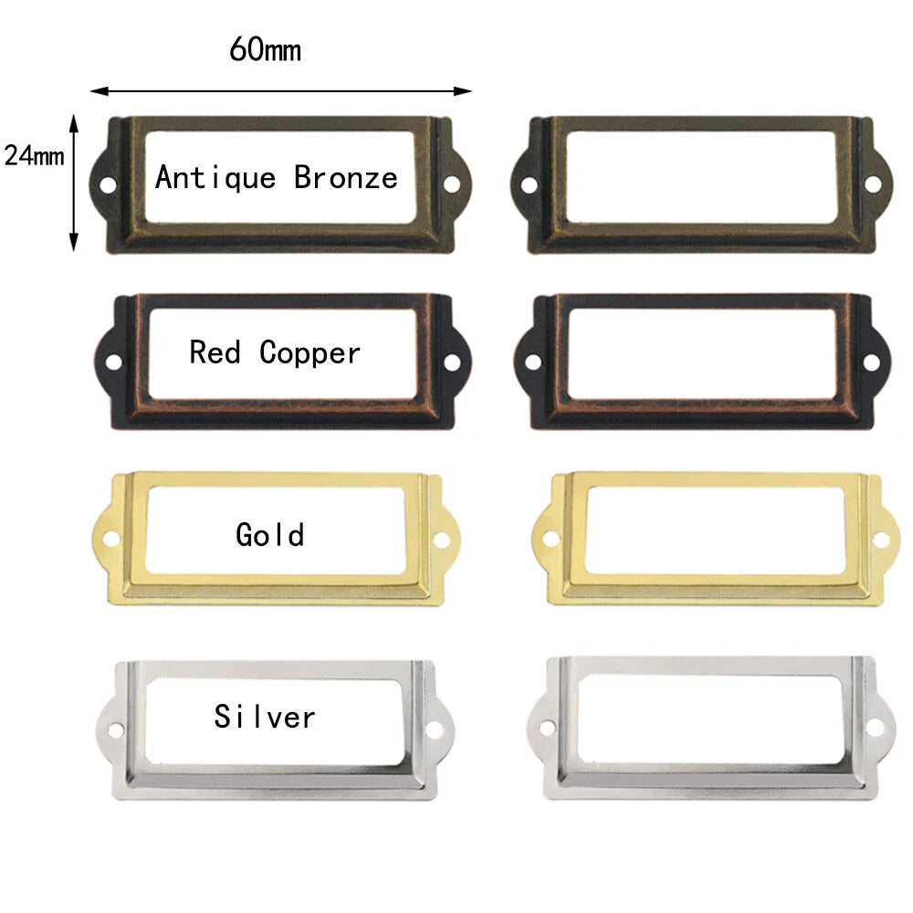 12/48pcs Drawer Cabinet Label Pull Frame Handle File Name Card Holder 6024mm