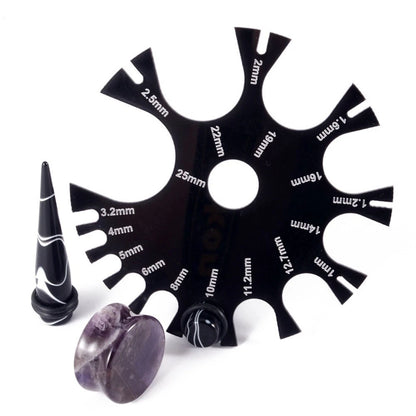 Black Acrylic Thickness Gauge Measuring Wheel for Wire 1mm to 25mm
